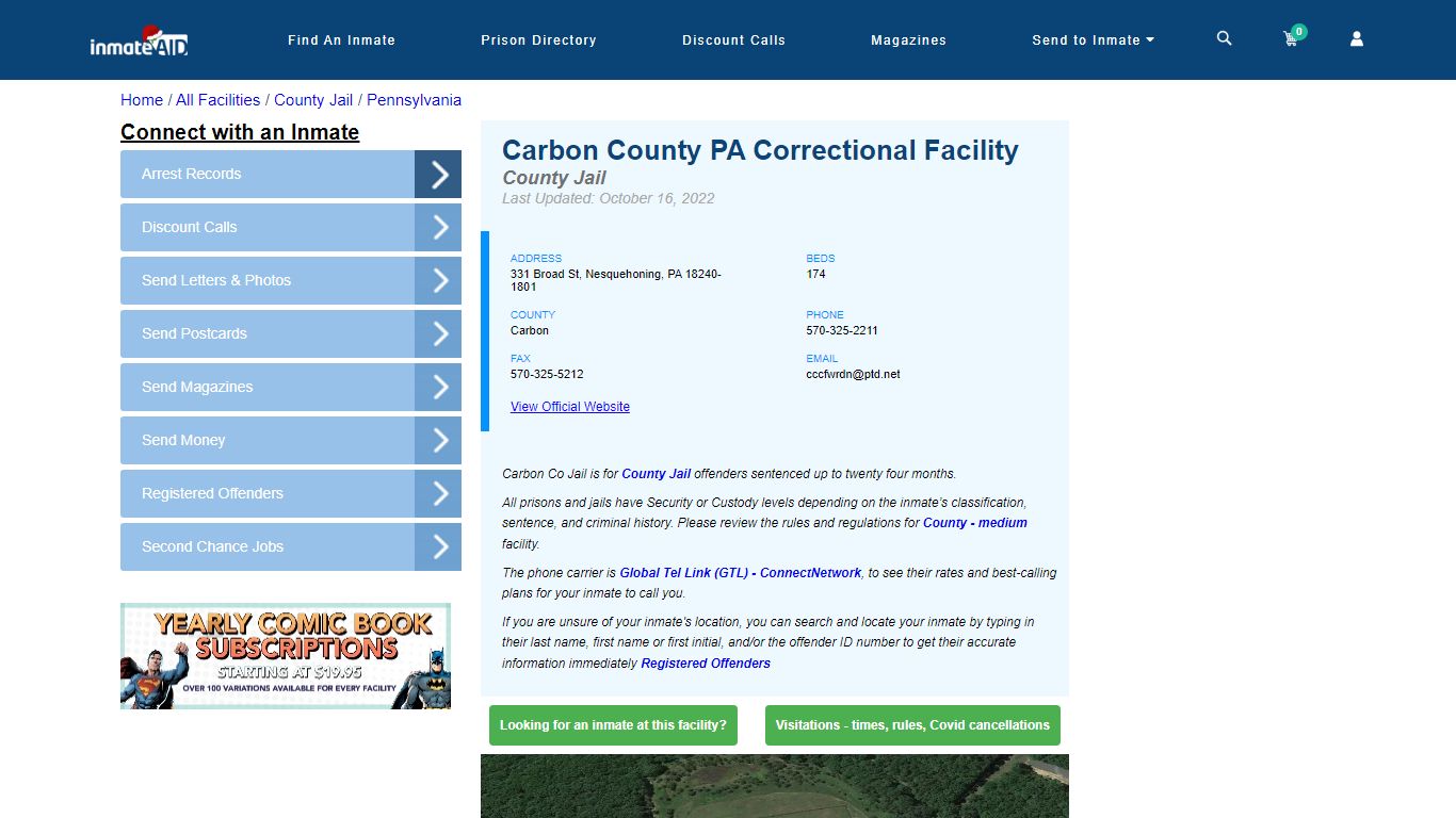 Carbon County PA Correctional Facility - Inmate Locator - Nesquehoning, PA